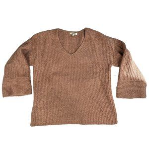 Madewell Abbott Cozy Sweater Tunic Top M Wool‎ Blend Pink Heather Rose Loose Fit